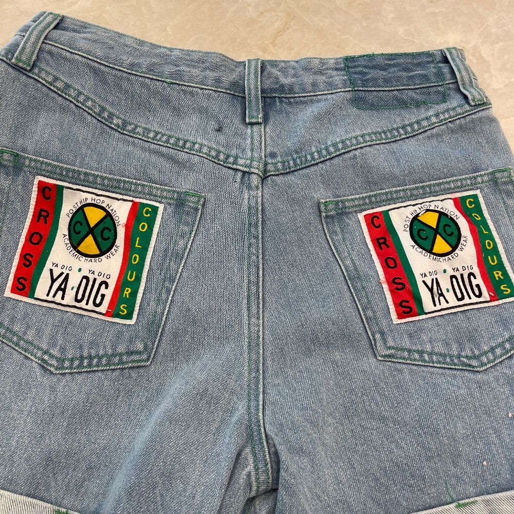 Cross colors denim cuff shorts